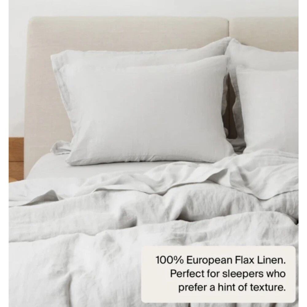 Parachute Linen Sheet Set Queen Fog Grey 4 Pieces $359 NEW